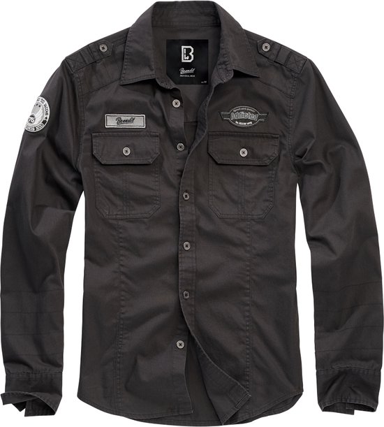 Heren - Mannen - Dikke kwaliteit - Casual - Streetwear - Menswear - Modern - Luis Vintage- Shirt - Blouse zwart