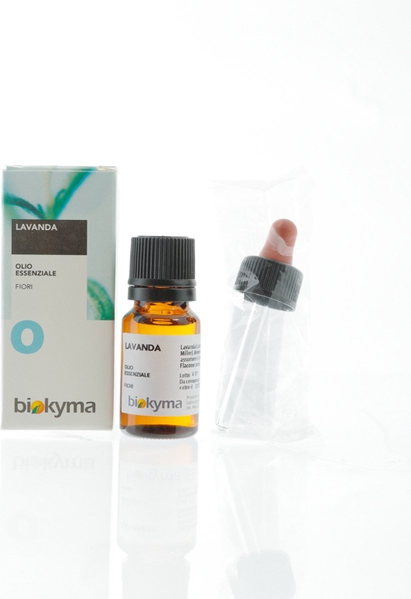 Goedkoopste Lavendel Bloemen Extra zuivere Essentiële Olie 10 ml Biokyma - voor Aromatherapie, Verdamping, Massage en intern gebruik.