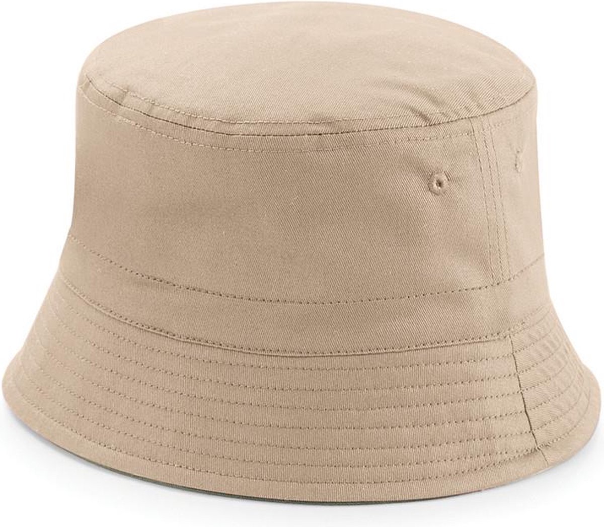 Reversible Bucket Hat Legergroen en Zandbruin S/M