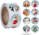 FISKA - 500 Stickers Kerst Op Een Rol - 2,5cm - Stickers Kerstmis - Label Kerst - Beloningsstickers - Stickers Kinderen - Sluitsticker - Sluitzegel