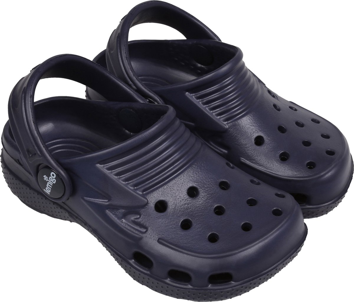 LEMIGO marineblauwe, gladde crocs voor kinderen / 24