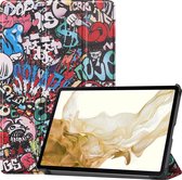 Hoes Geschikt voor Samsung Galaxy Tab S8 Hoes Luxe Hoesje Book Case - Hoesje Geschikt voor Samsung Tab S8 Hoes Cover - Graffity