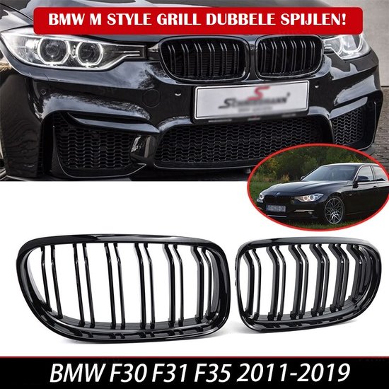 Foto: Passend voor bmw f30 f31 f35 3 serie sport grill nieren glans zwart m3 look exclusieve look 316i 320i 328i 330i 335i 340i 320d 330d 335d touring lci styling