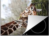 KitchenYeah® Inductie beschermer 59x51 cm - Dieren - Giraf - Dierentuin - Kookplaataccessoires - Afdekplaat voor kookplaat - Inductiebeschermer - Inductiemat - Inductieplaat mat