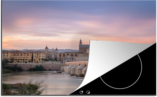 KitchenYeah® Inductie beschermer 81.2x52 cm - Zonsondergang over de Mezquita in Spanje - Kookplaataccessoires - Afdekplaat voor kookplaat - Inductiebeschermer - Inductiemat - Inductieplaat mat - Merkloos