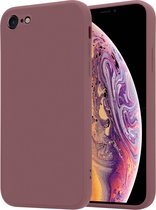 ShieldCase geschikt voor Apple iPhone SE 2020 / SE 2022 vierkante silicone case - Purple Grape - Siliconen hoesje - Shockproof case hoesje - Backcover case - Bescherming