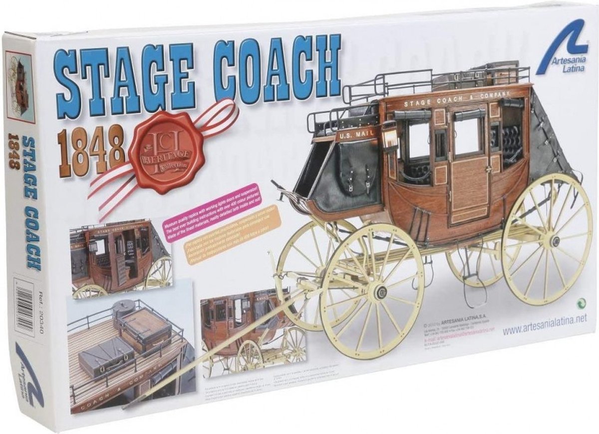 Artesania Latina - Stagecoach 1848 - Houten en metalen modelbouwpakket - Schaal 1:10