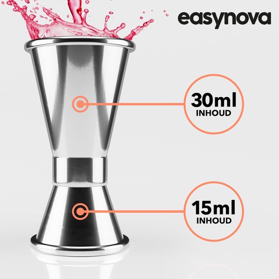 Easynova - Cocktail shaker set - 6 delig - Cocktail shaker - Cocktailset - Geschenkverpakking