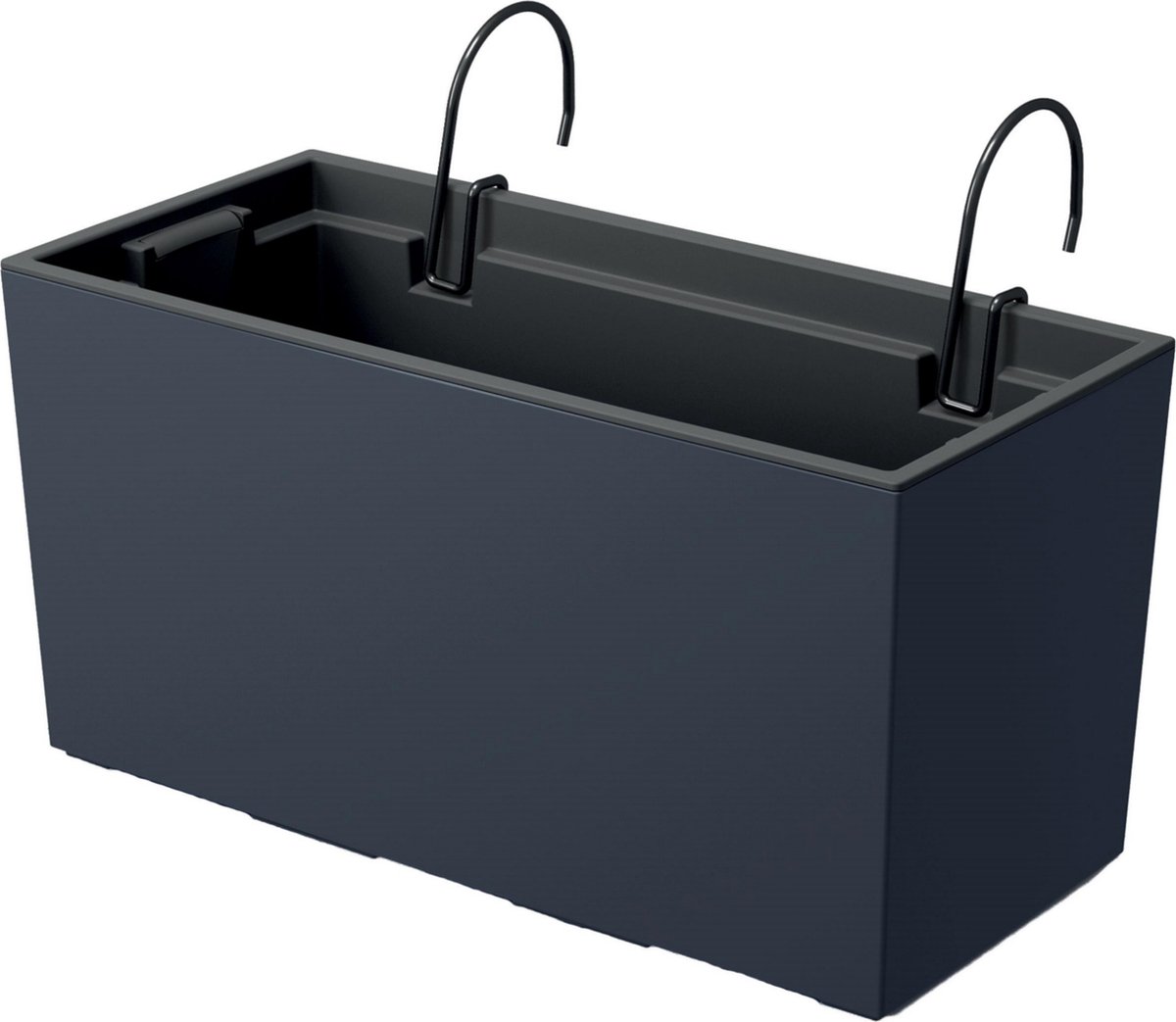 Prosperplast - Urbi Case Bloempot met inzet en hanger - Balkonbak (395x18x195mm, Antraciet)