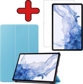 Samsung Tab S8 Plus Cover Book Case Cover With S Pen Cutout - Housse pour Samsung Galaxy Tab S8 Plus - 12,4 pouces - Blauw clair
