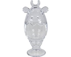 Bonbonniere met deksel Koe Ø 8*19 cm Transparant Glas Bonbonschaaltje Bonbonniere Kristal Decoratie Schaal