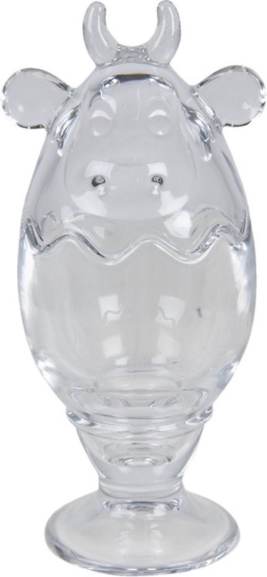 Bonbonniere met deksel Koe Ø 8*19 cm Transparant Glas Bonbonschaaltje Bonbonniere Kristal Decoratie Schaal