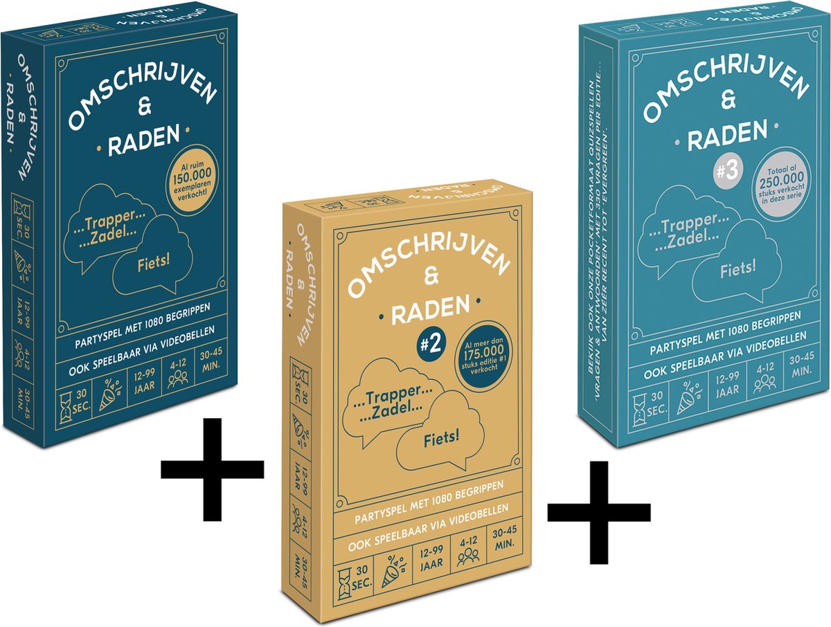 COMBI-DEAL: Omschrijven & Raden #1 + #2 + #3 - Kaartspel - 30 Seconden tijdlimiet per 5 begrippen / totaal 3240 begrippen - pocketformaat raadspel / partyspel - 4-12 spelers (grote groepen) — cadeau in Partyspellen - foto 4
