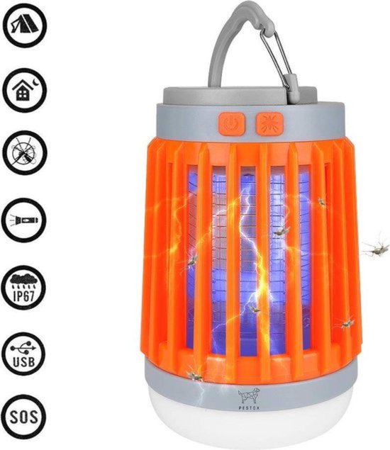 PESTOX T9 - Muggenlamp - Camping Lamp Solar - Oplaadbaar - Anti muggen -  Muggenvanger | bol.com
