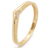 Glow 214.128452 Dames Ring - Minimalistische ring - Sieraad - 14 Karaat Goud - 10 mm breed