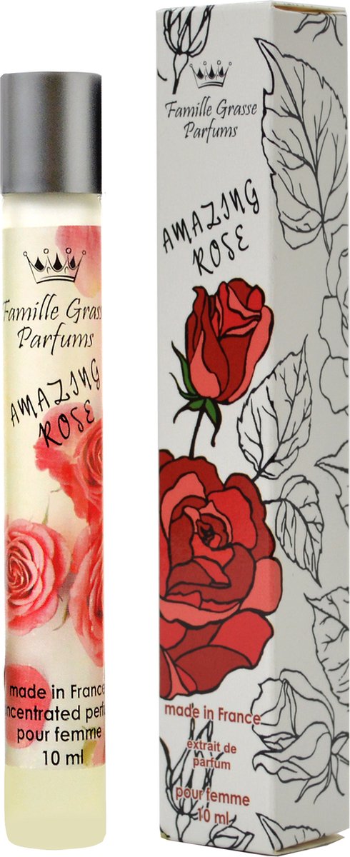 Amazing Rose, parfum extract met handige roller. (rozengeur met diverse Franse Alpen kruiden)