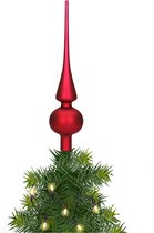 Glazen kerstboom piek/topper bordeaux rood mat 26 cm - Pieken/kerstpieken