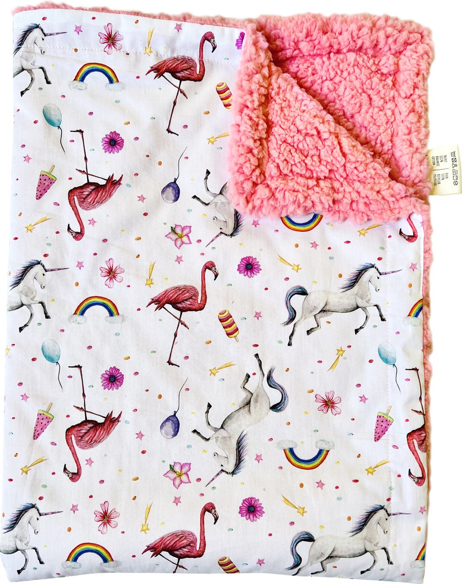 World of Mies wiegdeken - unicorn print - Organic cotton - 75x100cm
