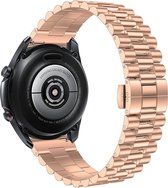 Luxe presidential stalen band - geschikt voor Huawei Watch GT 2 Pro / GT 2 46mm / GT 3 46mm / GT 3 Pro 46mm / GT Runner / Watch 3 / Watch 3 Pro - rosé goud