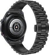 Luxe presidential stalen band - geschikt voor Huawei Watch GT 2 Pro / GT 2 46mm / GT 3 46mm / GT 3 Pro 46mm / GT Runner / Watch 3 / Watch 3 Pro - zwart