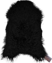 WOOOL Schapenvacht - IJslands Zwart CURLY L (105x60cm) 100% Echt - Vloerkleed  - Krul
