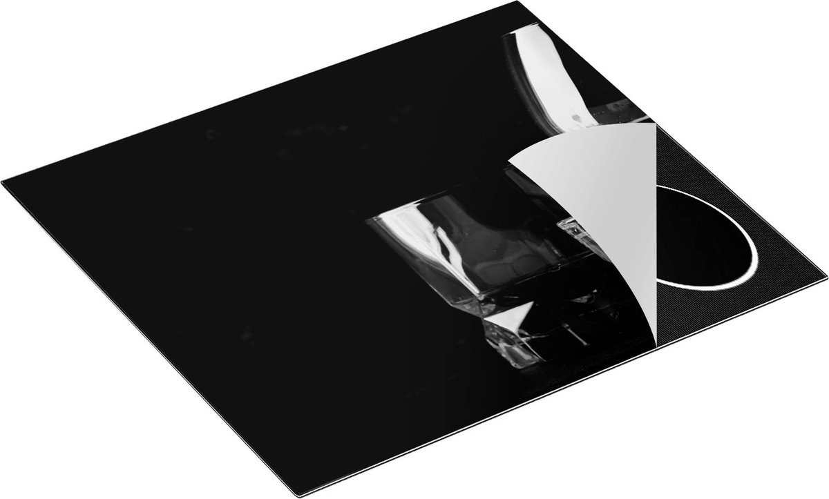 Chefcare Inductie Beschermer Sterke Alcohol Drank - Glazen - Zwart Wit - 60x50 cm - Afdekplaat Inductie - Kookplaat Beschermer - Inductie Mat