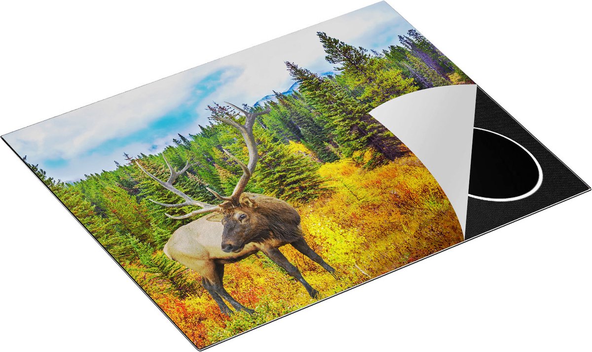 Chefcare Inductie Beschermer Hert in de Herfst Bos - 65x52 cm - Afdekplaat Inductie - Kookplaat Beschermer - Inductie Mat