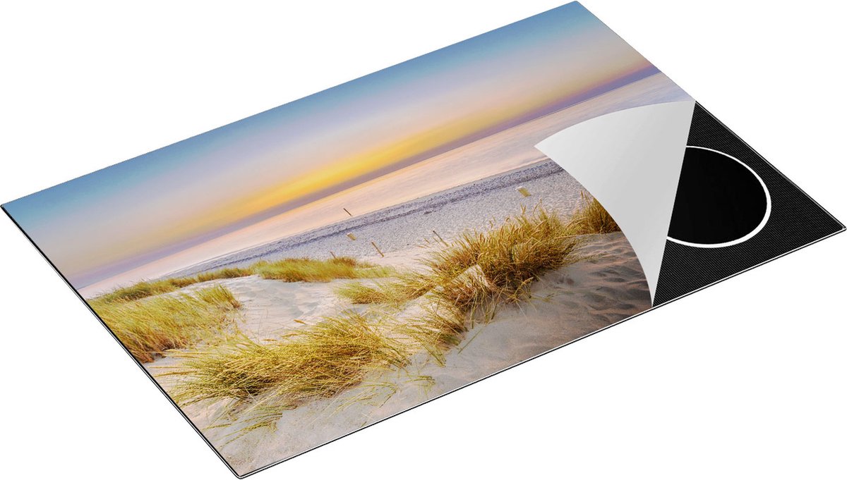 Chefcare Inductie Beschermer Strand en Zee vanuit de Duinen - 80x50 cm - Afdekplaat Inductie - Kookplaat Beschermer - Inductie Mat