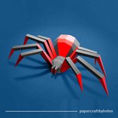 Hobbypakket - 3D Papercraft Spin – Compleet knutselpakket met snijmat, liniaal, vouwbeen, mesje – 70 cm – Zwart Rood