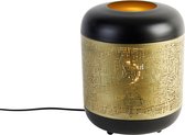QAZQA kayleigh - Industriele Tafellamp - 1 lichts - H 30 cm - Zwart Goud - Industrieel - Woonkamer | Slaapkamer | Keuken