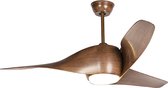 QAZQA sirocco - LED Plafondventilator met Verlichting | Lamp en Afstandsbediening - 1 lichts - Ø 127 cm - Bruin - Woonkamer | Slaapkamer | Keuken