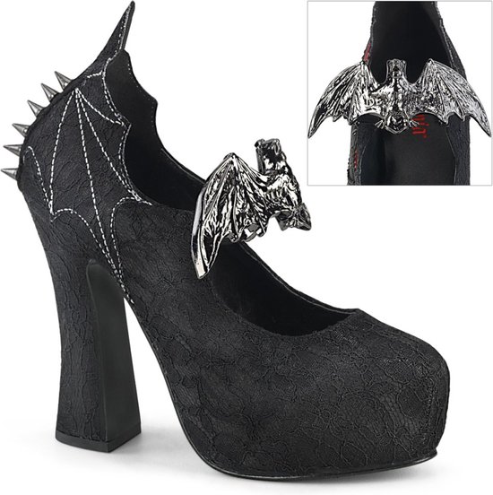 DemoniaCult - DEMON-18 Hoge hakken - US 8 - 38 Shoes - Zwart