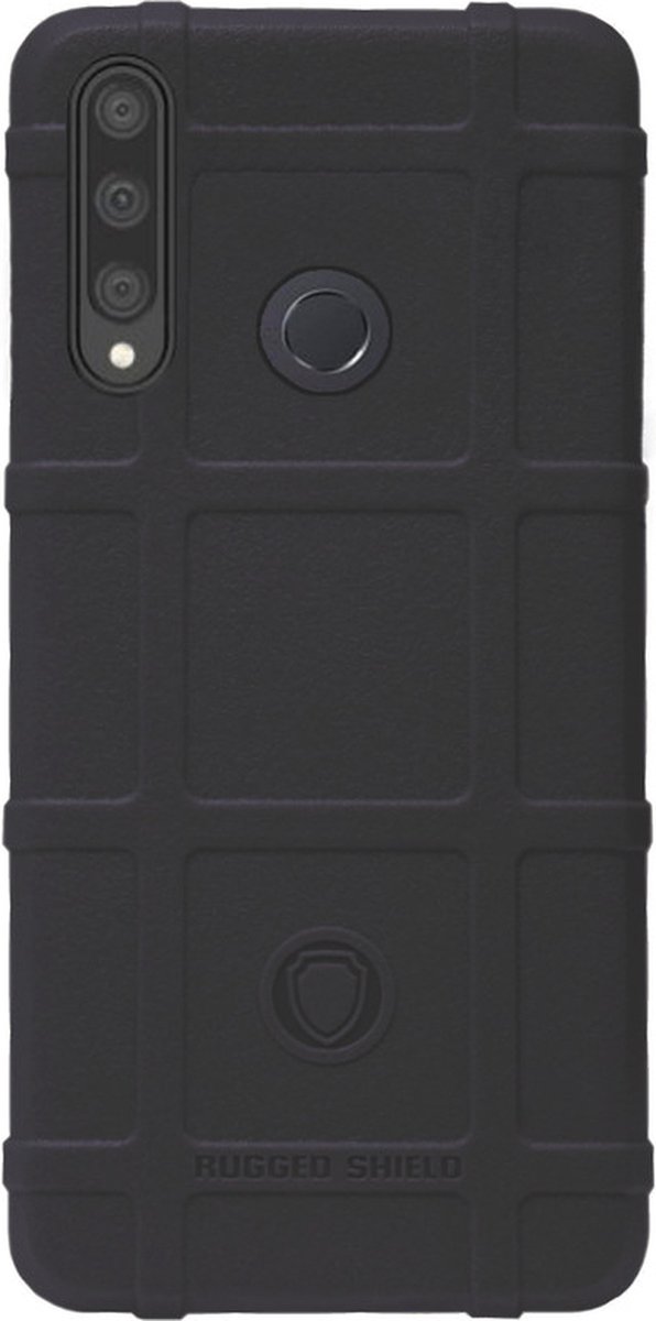 RUGGED SHIELD Rubber Bumper Case Hoesje Geschikt voor Huawei P40 Lite E - Zwart