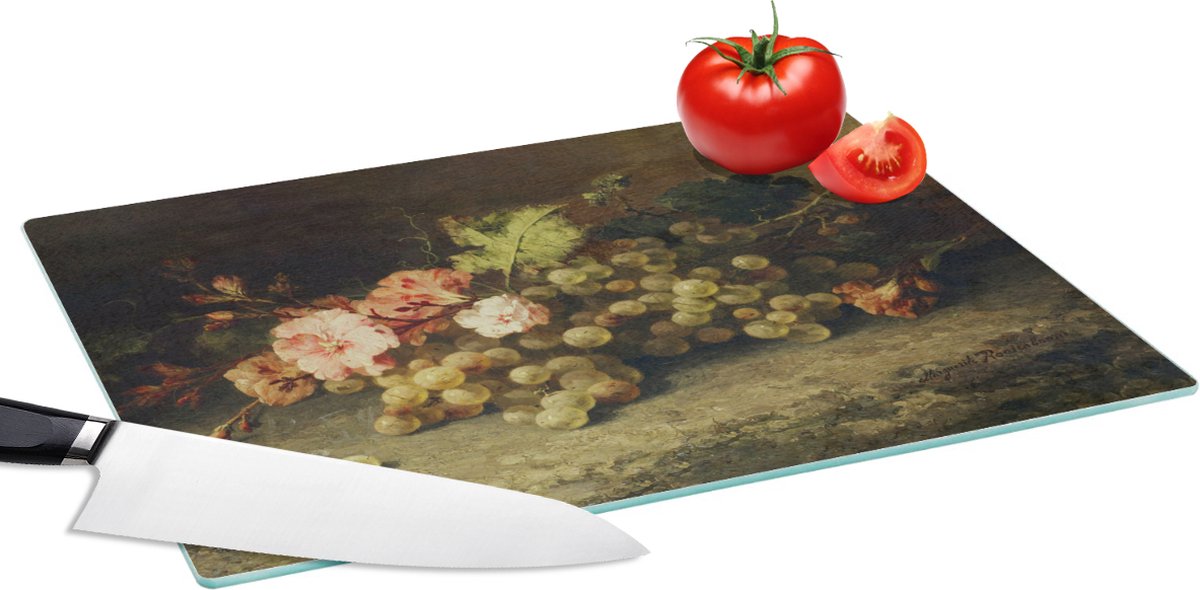 Glazen Snijplank - 39x28 - Fruit - Stilleven met druiven - Oude meesters - Snijplanken Glas