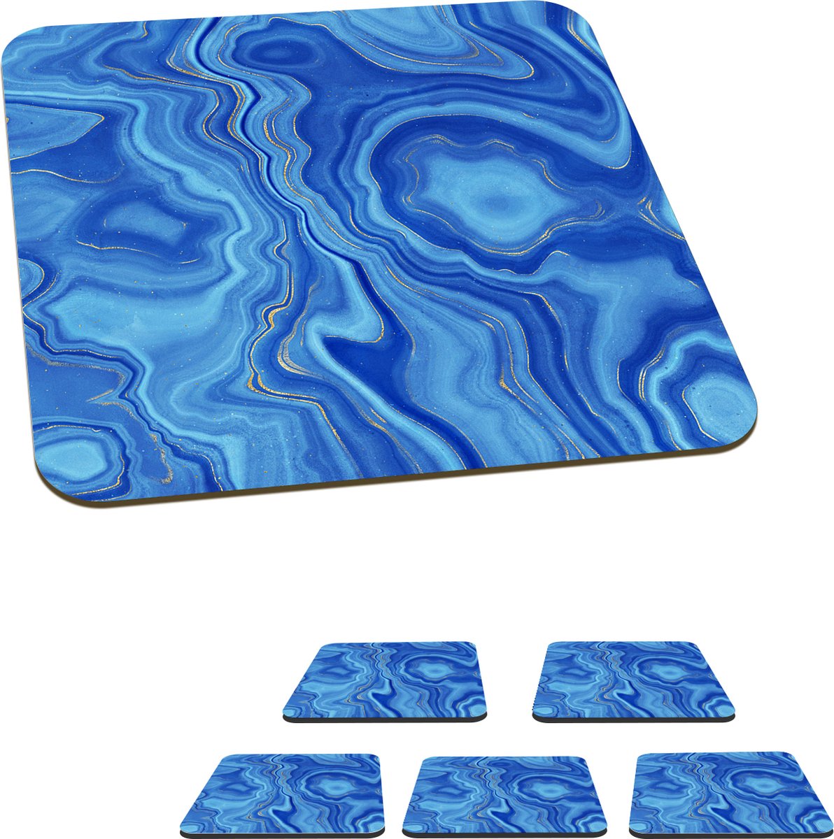 Onderzetters Voor Glazen - Rond - Close-up Van Een Water Agaat Uit Mexico 10x10 Cm Glasonderzetters 6 Stuks
