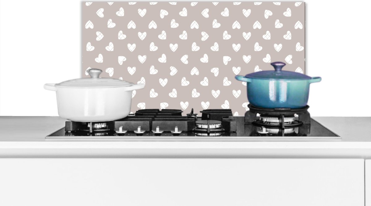 Spatwand - Patronen - Figuren - Hart - Design - Keuken - 60x30 cm - Spatscherm
