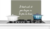 Spatscherm keuken 60x40 cm - Kookplaat achterwand Spreuken - Ik kook niet - Quotes - Humor - Koken - Muurbeschermer - Spatwand fornuis - Hoogwaardig aluminium