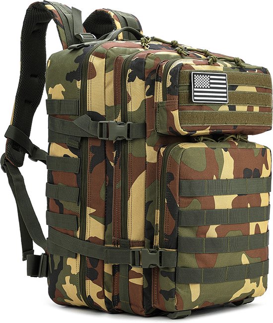 Alta-X - Leger Rugzak - 45L - Camouflage - Militaire Tactische Tassen voor Heren - voor De Jacht - Voor Trekking - Rugzak - Waterdicht - Bug Out Bag - Camouflage