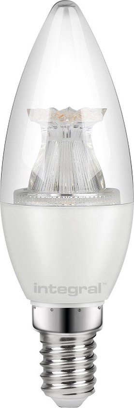Integral LED - Kaarslamp - E14 - 4,9 watt - 2700K - 470 lumen - Clear cover - Niet dimbaar