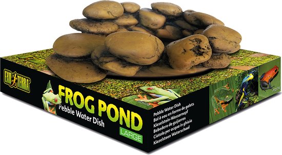 Exo Terra frog kiezelsteen waterschaal S - 75ml - 5,5x14,5x13cm