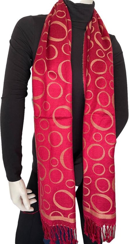 Bibetta Pashmina Sjaal Slab - Wijn rood