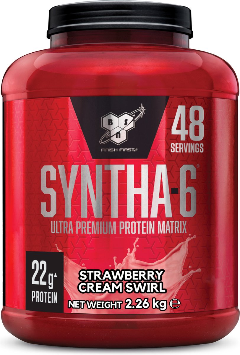 BSN Syntha-6 Protein Eiwitshake - Proteine Poeder Strawberry Cream Swirl - Premium Whey Protein - 2260 gram (48 shakes)