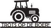 LBM autosticker/tractorsticker - Trots op de boer! - Zwart
