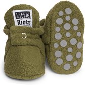 Little Riots - chaussons bébé - antidérapants - stepper polaire - vert olive - chaussons pour votre bébé, bambin et bambin pour garçons et filles - 18-24 mois (14cm) - pointure 22-23