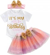 3-delig 1e verjaardag cakesmash kleding set Fairy Tale - eerste - verjaardag - cakesmash - maat 80 - kinderkleding - tutu