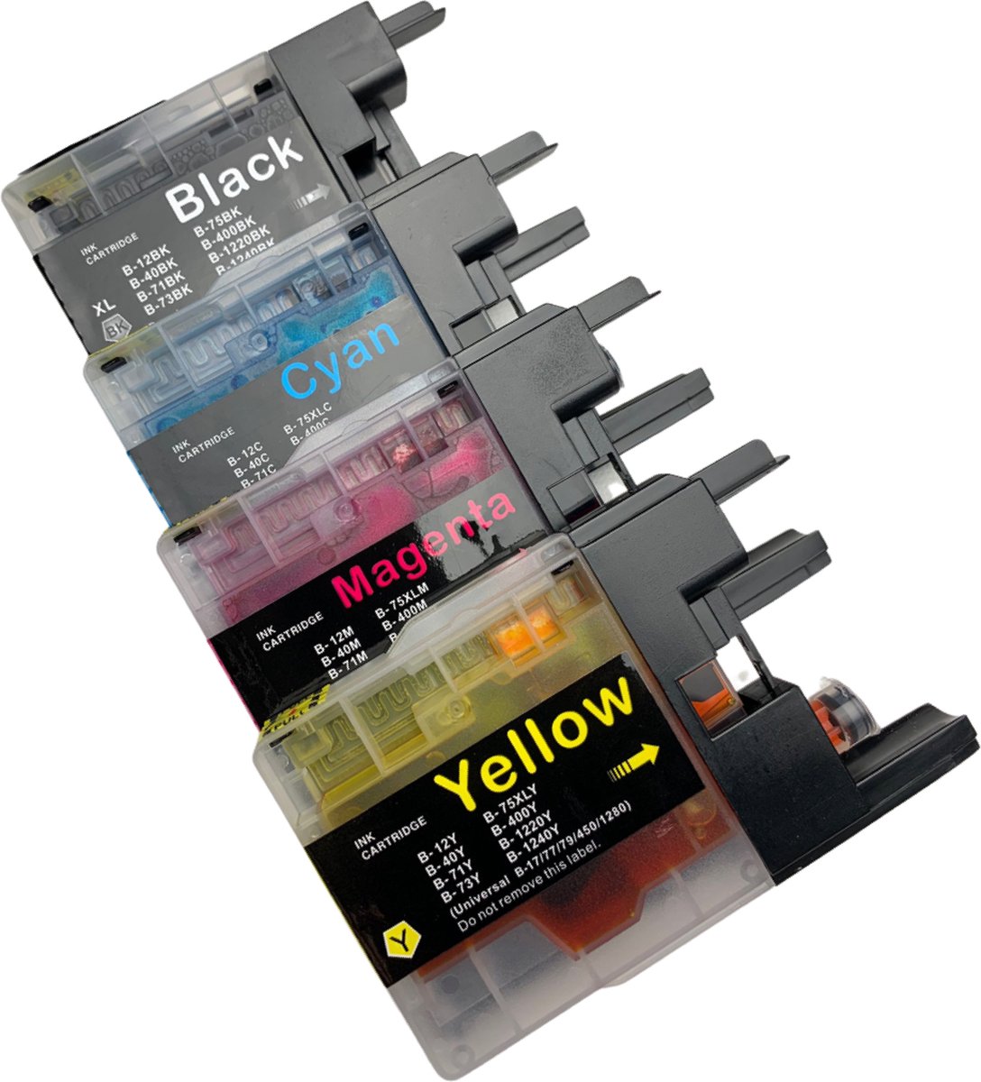 Inktplace Huismerk LC12 / 40 / 71 / 400 / 450 / 1220 / 1240 / 1280XL Inkt cartridge Multipack Black / Zwart / Cyan / Blauw / Magenta / Rood / Yellow / Geel geschikt voor Brother