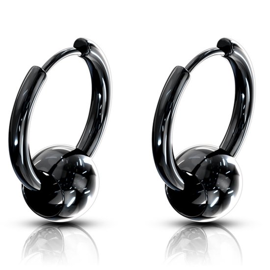 Oorbellen Captive Ball action ringen zwart