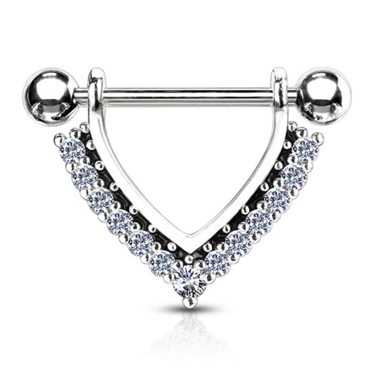 Piercing téton pierres CZ extra brillantes © LMPiercings