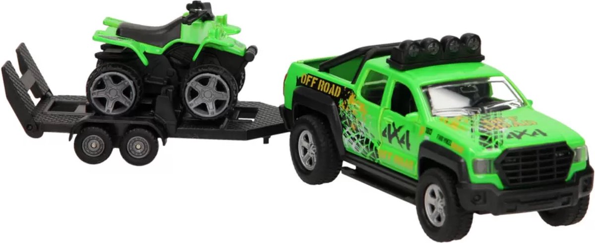 Kids Globe Terreinwagen met Trailer en Quad Licht en Geluid — afbeelding 6