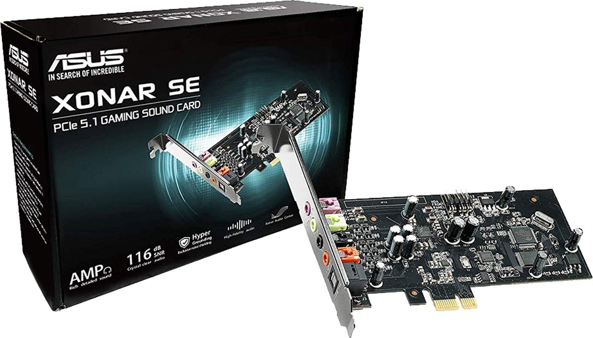 ASUS Xonar SE - 5.1 PCIe Gaming Geluidskaart - 192kHz / 24-bit Hi-Res Audio  - 116dB SNR | bol.com